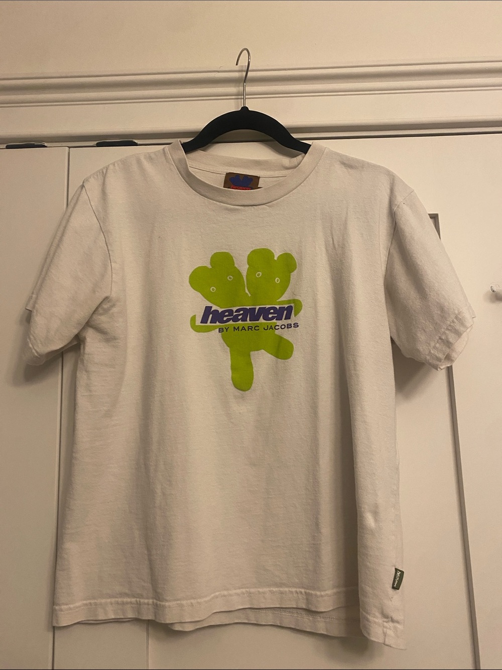 Heaven Marc Jacobs White Tee with Neon Green Graphic